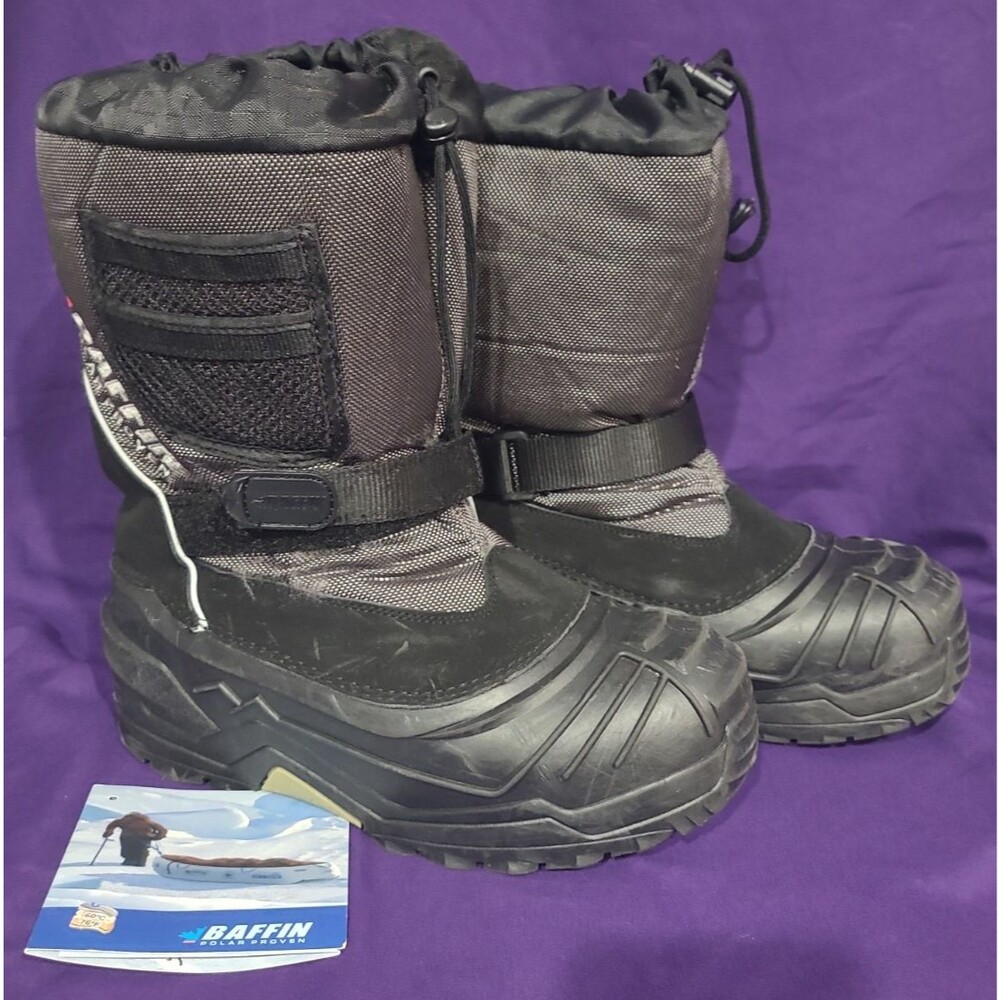 Baffin Young ExplorerYouth Size 6 Winter Snow Boots Insulated Black Snowmobiling